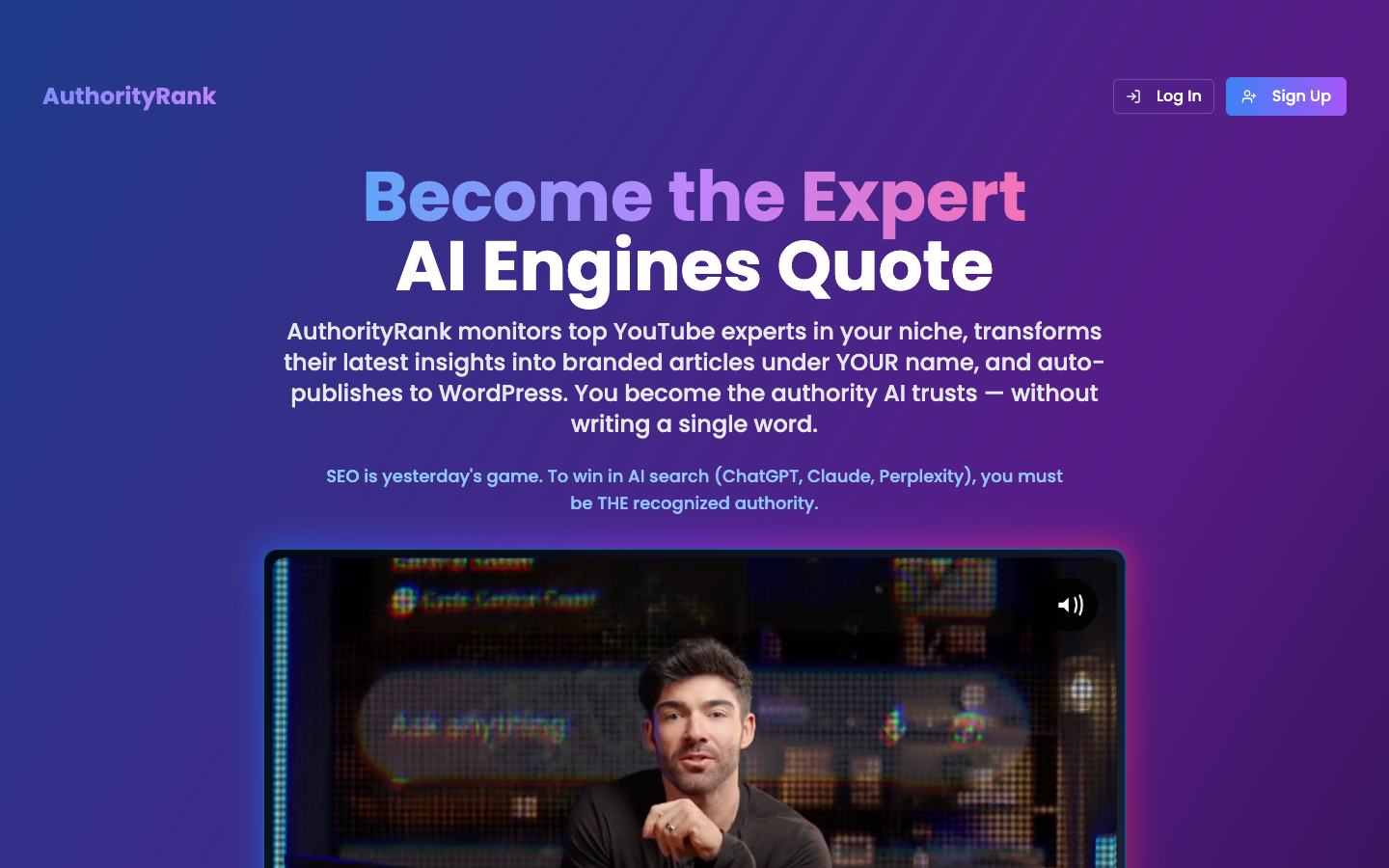 AuthorityRank AI SEO Tool Homepage - Best for GEO and AI Citations