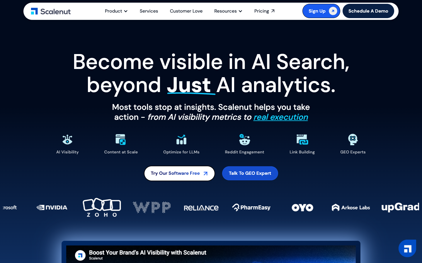 Scalenut AI Content Workflow Tool Homepage - Best for Streamlined Content Workflows