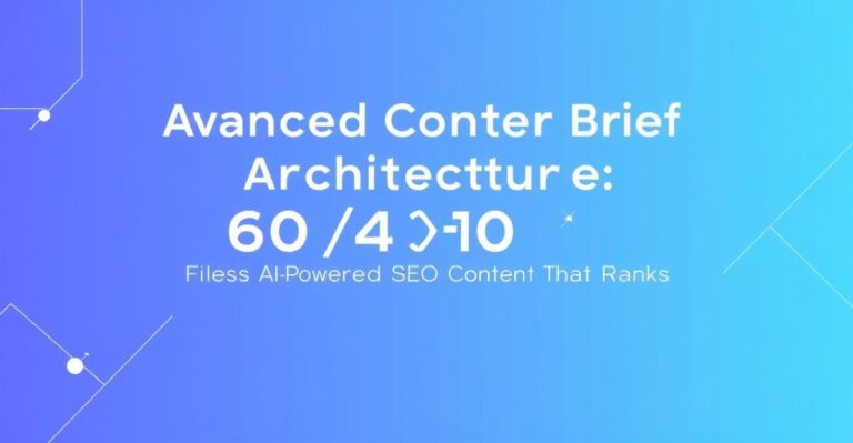 Advanced Content Brief Architecture: The 60/40 Rule for AI-Powered SEO Content That Ranks