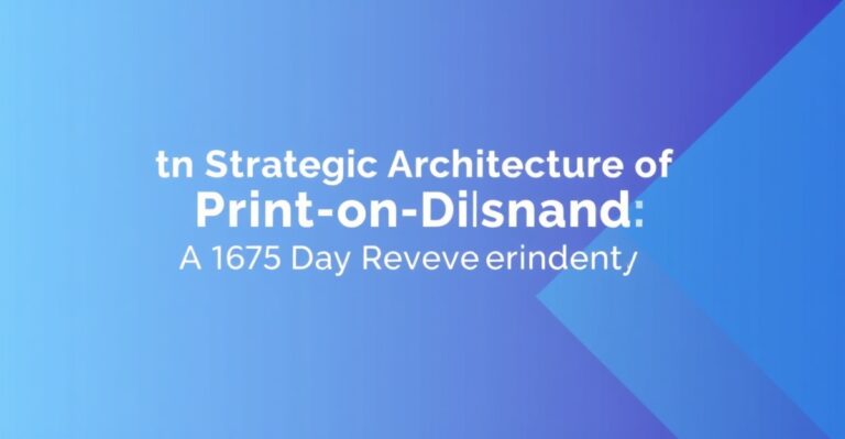 The Strategic Architecture of Print-on-Demand: A 165-Day Revenue Blueprint